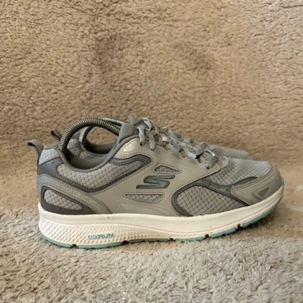 Skechers GO RUN Consistant Womens Gray Turquoise Running Shoes Sneakers Size 9.5
